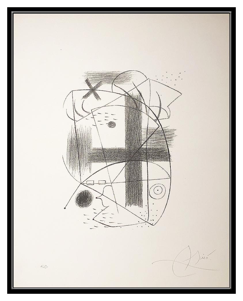 Joan Miro Hand Signed Lithograph II Modern Abstract Framed Artwork - Print by Joan Miró
