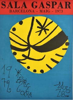 Joan Miró, “Sala Gaspar”, Barcellona 1973. Poster litografico numerato.