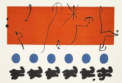 Joan Miro Signed Color Lithograph, Abstract Style, 1967, Ciel Rouge