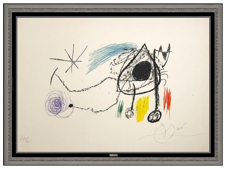 Joan Miró Animal Print - Joan Miro Sobreteixims Escultures Color Lithograph Hand Signed Abstract Artwork