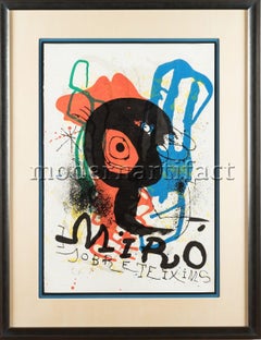 Vintage Joan Miro "Sobreteixims Exhibition" Large Lithograph on Paper Limited Edition