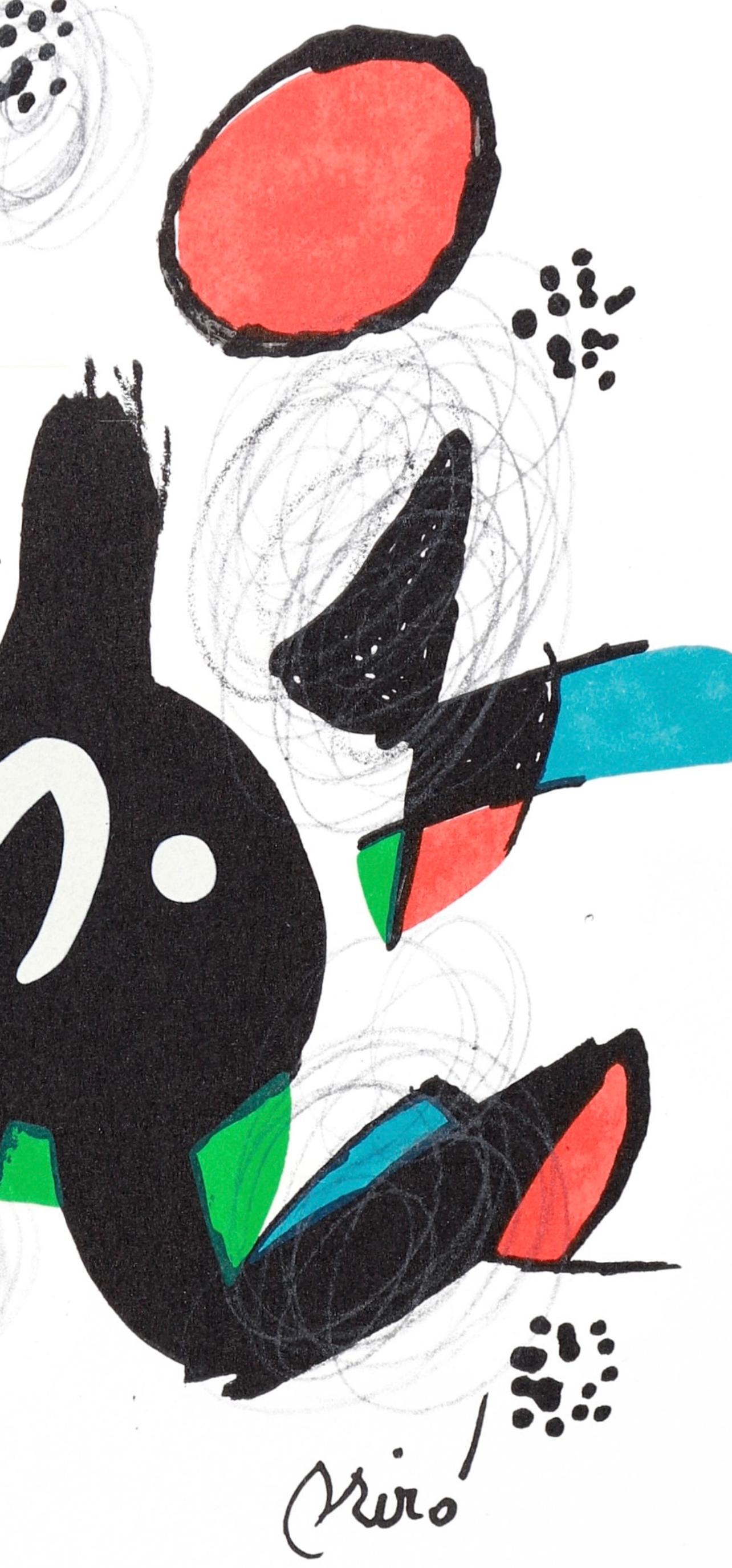 Joan Miro, The Acid Melody, from La Melodie acide, 1980 - Black Abstract Print by Joan Miró