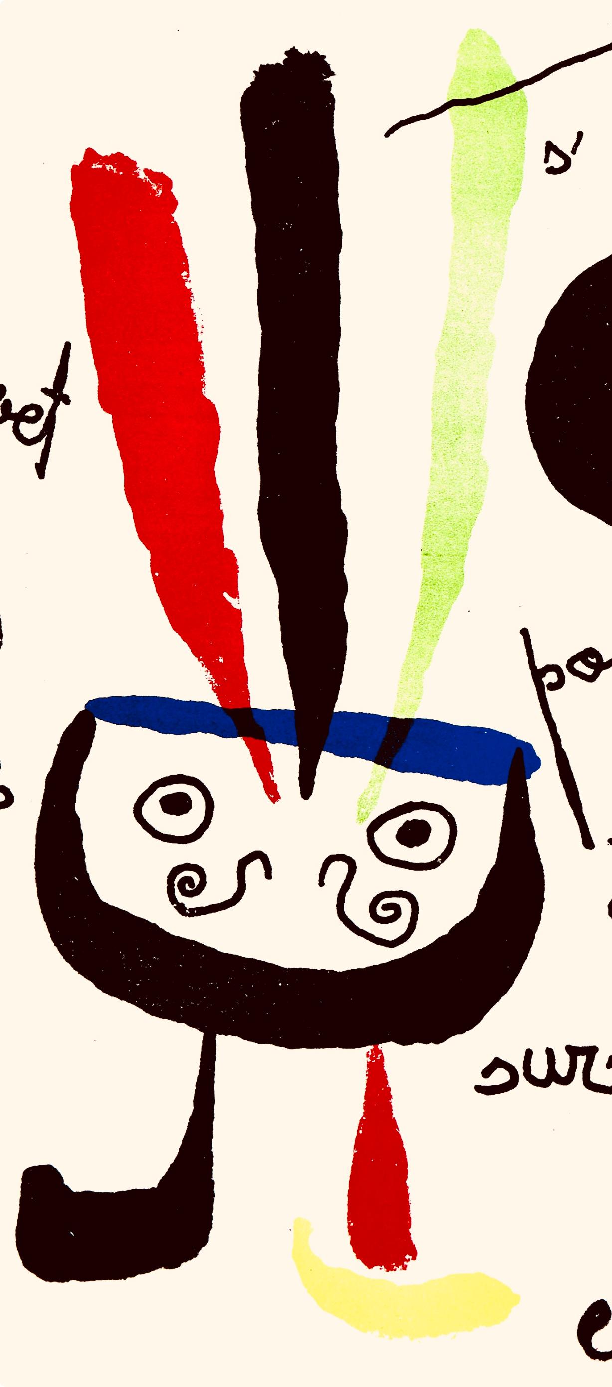 Joan Miro, The Bird Flies Over the Golden Zone on the Sunlit Hills, 1957 - Print by Joan Miró