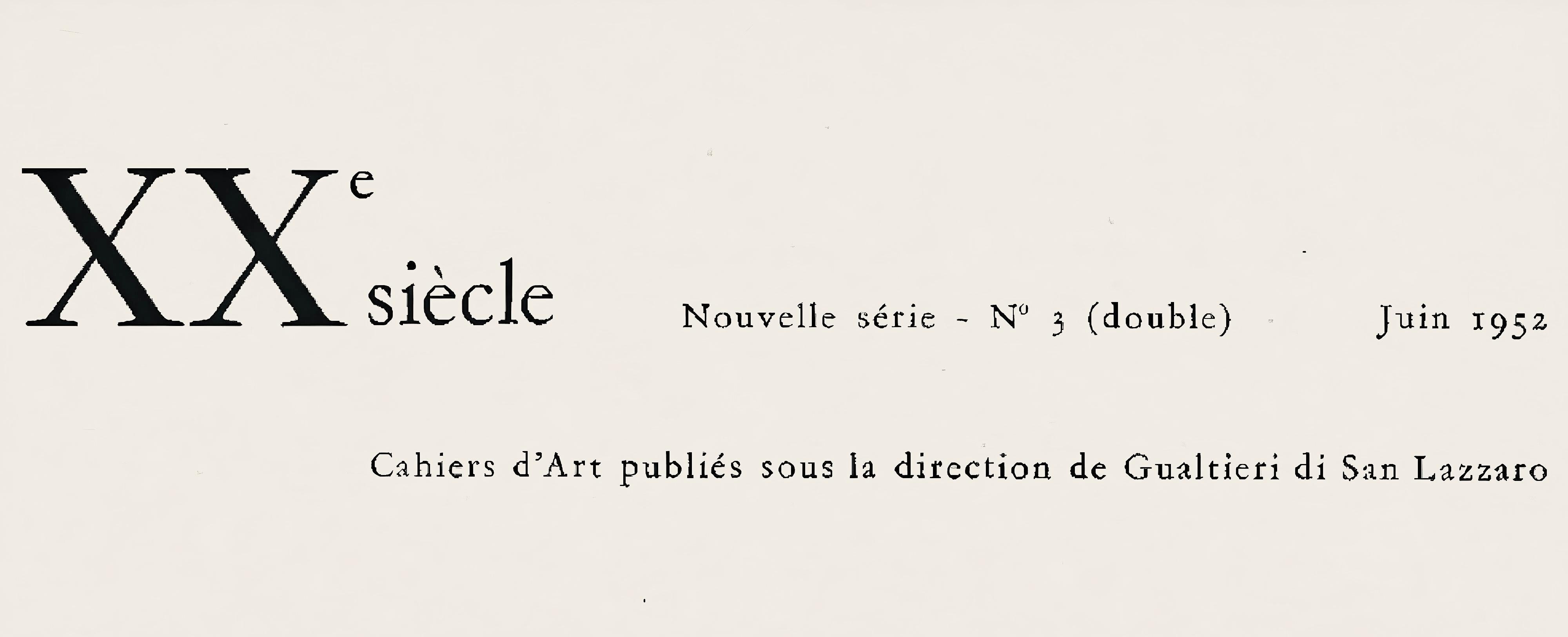 This exquisite lithograph by Joan Miro (1893–1983), titled L’Oiseau s’envole sur la zone poussée d’or sur les collines ensoleillées (The Bird Flies Over the Golden Zone on the Sunlit Hills), from the album XXe Siecle, Nouvelle serie No. 3,