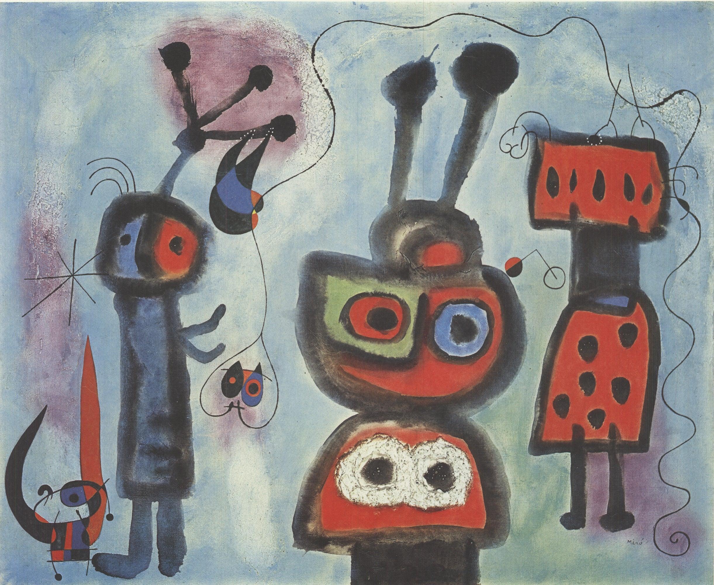 Joan Miro „Der Vogel mit einem Kalbslook, er“ Flügel in Flammen“ 1990- Offset im Angebot 1