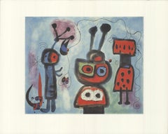 Retro Joan Miro 'The Bird with a Calm Look, it' Wings in Flames' 1990- Offset