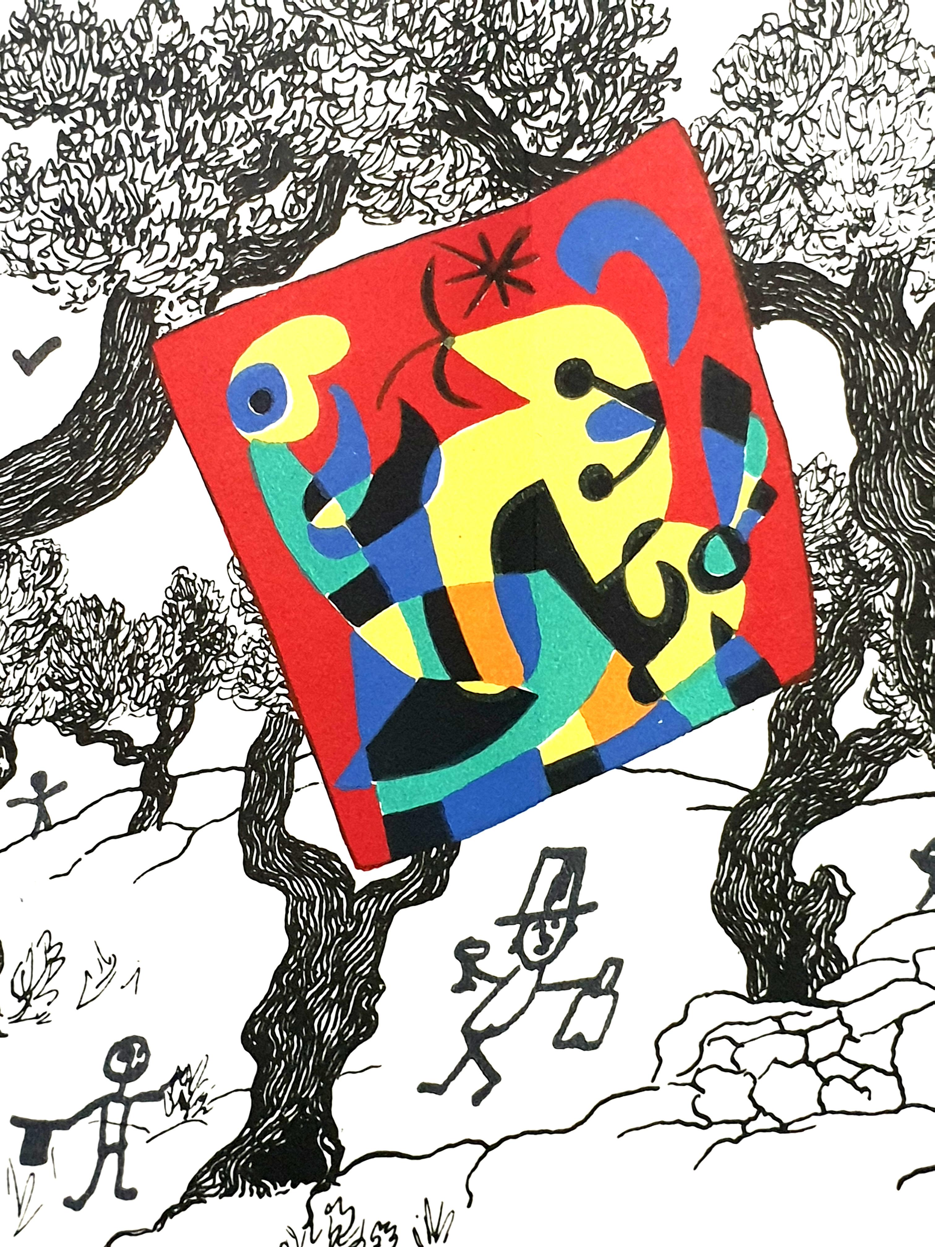 Joan Miro - The Party - Original Lithograph - Abstract Print by Joan Miró