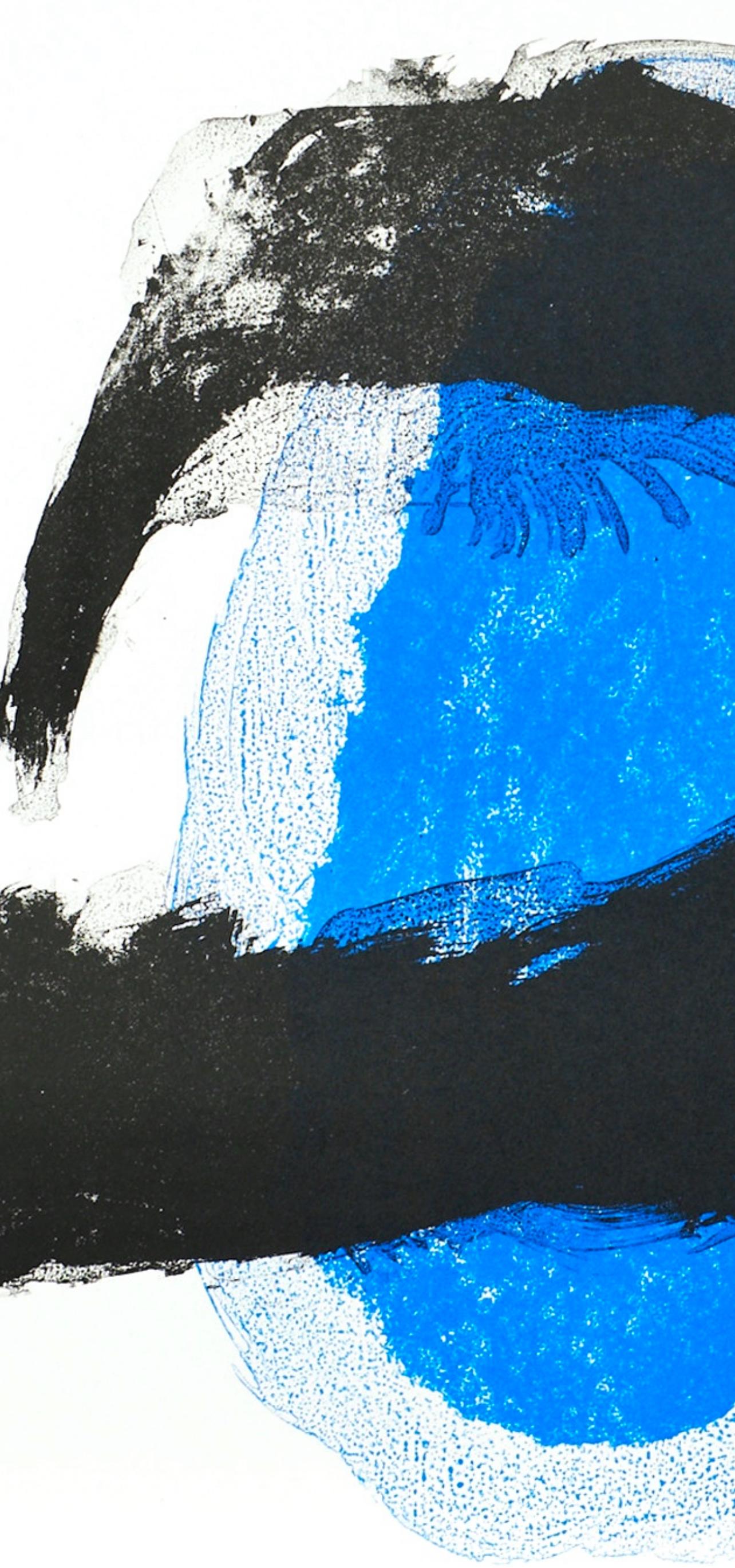 Joan Miro, The Ring, from Derriere le miroir, 1961 - Blue Landscape Print by Joan Miró