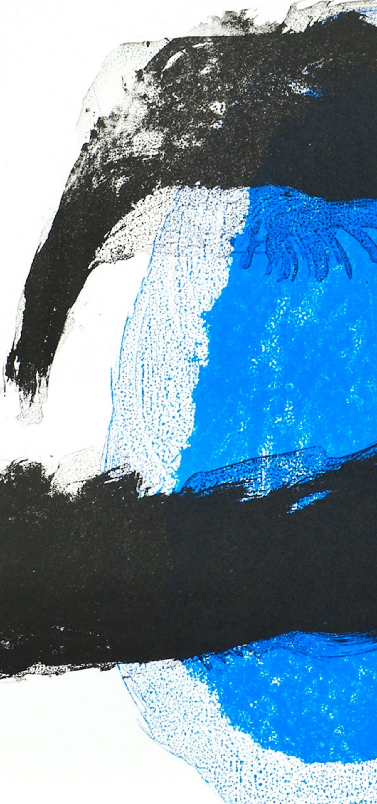 Joan Miro, The Ring, from Derriere le miroir, 1961 - Blue Abstract Print by Joan Miró