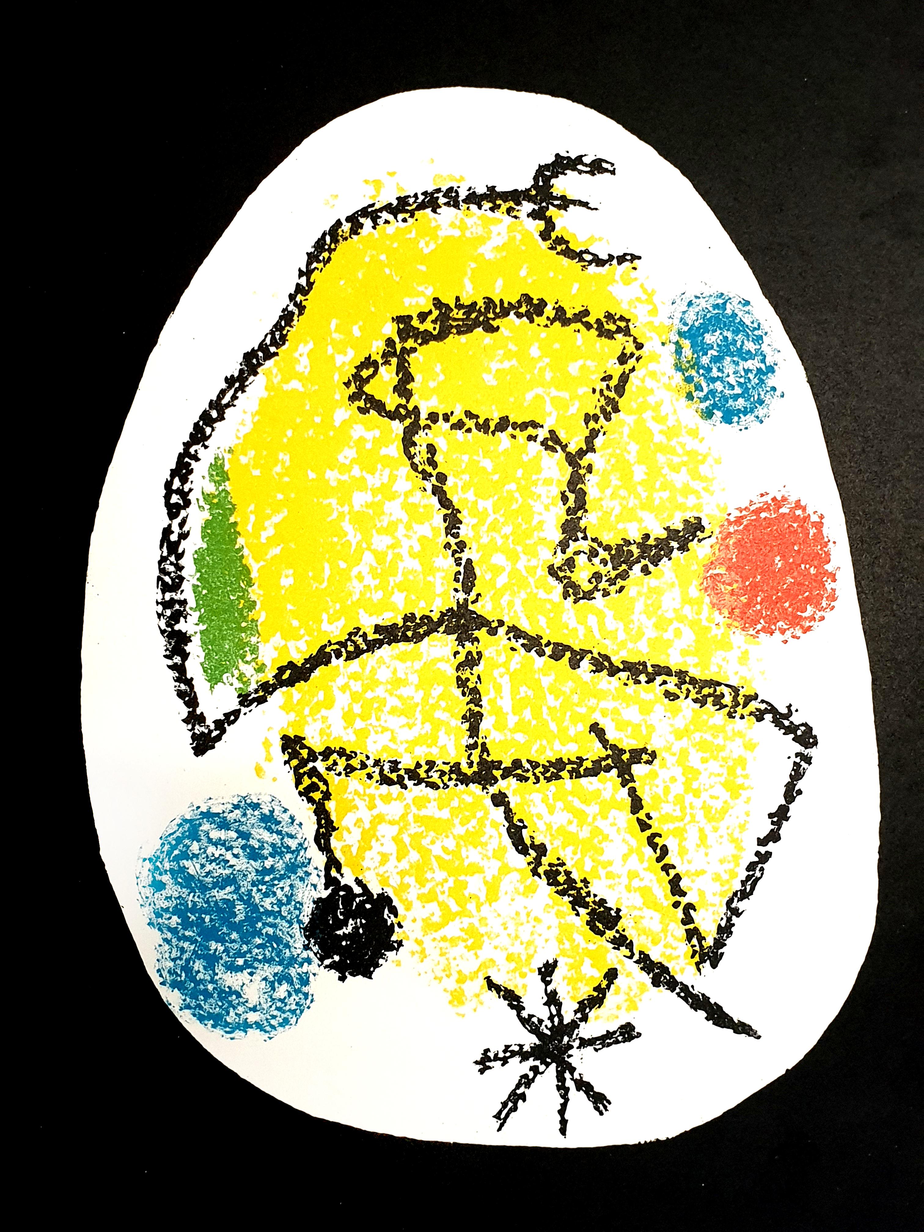 Joan Miro - Trio - Original Colorful Lithograph For Sale 1