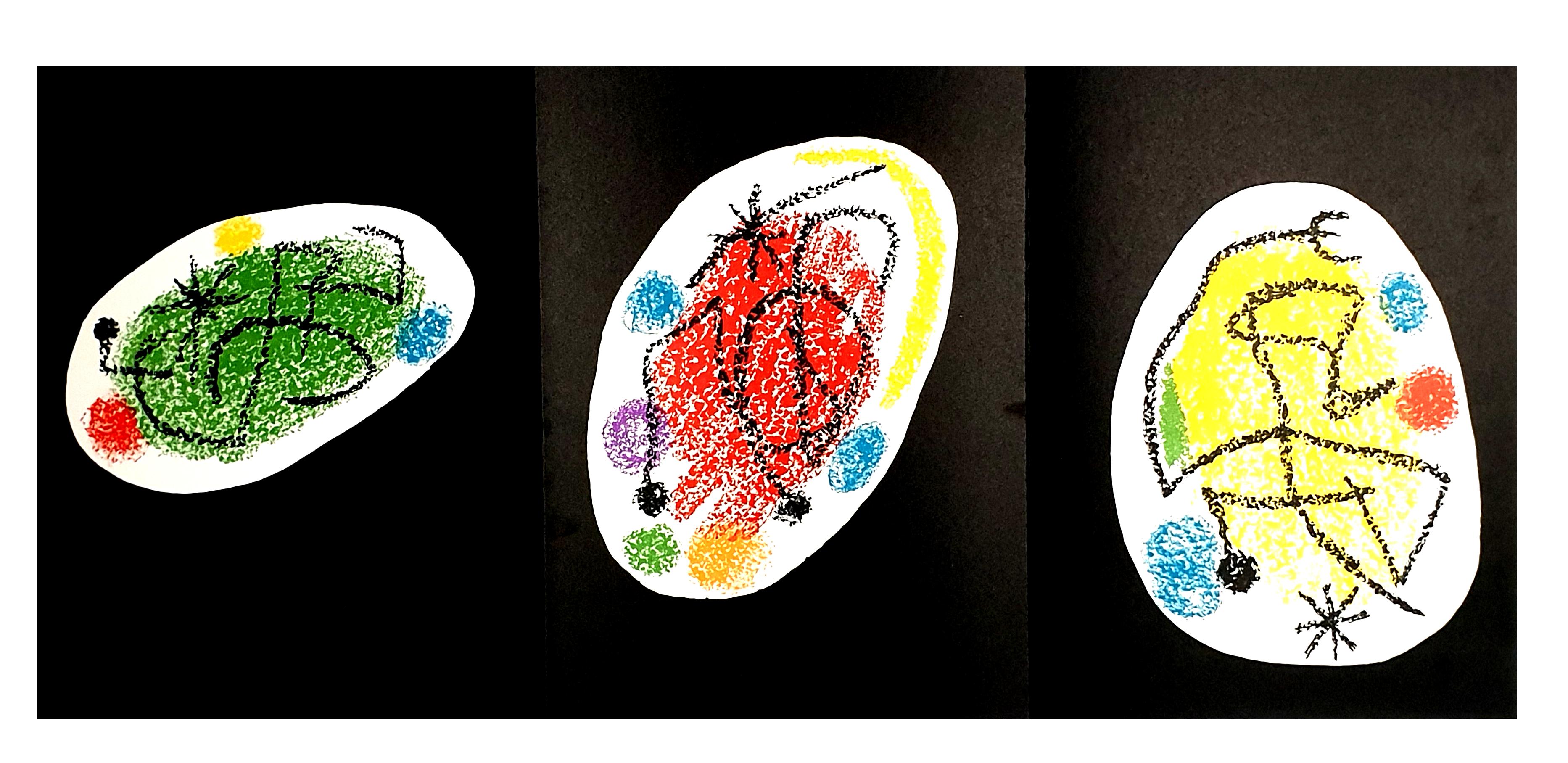 Joan Miro - Trio - Original Colorful Lithograph
