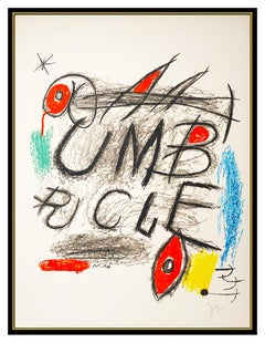 Joan Miro Umbracle Color Lithograph Hand Signed Abstract Modern Large Artwork