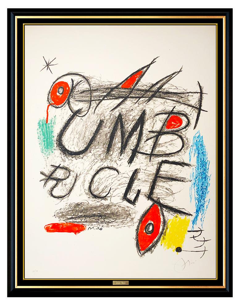 Joan Miró Abstract Print - Joan Miro Umbracle Color Lithograph Hand Signed Abstract Modern Large Artwork