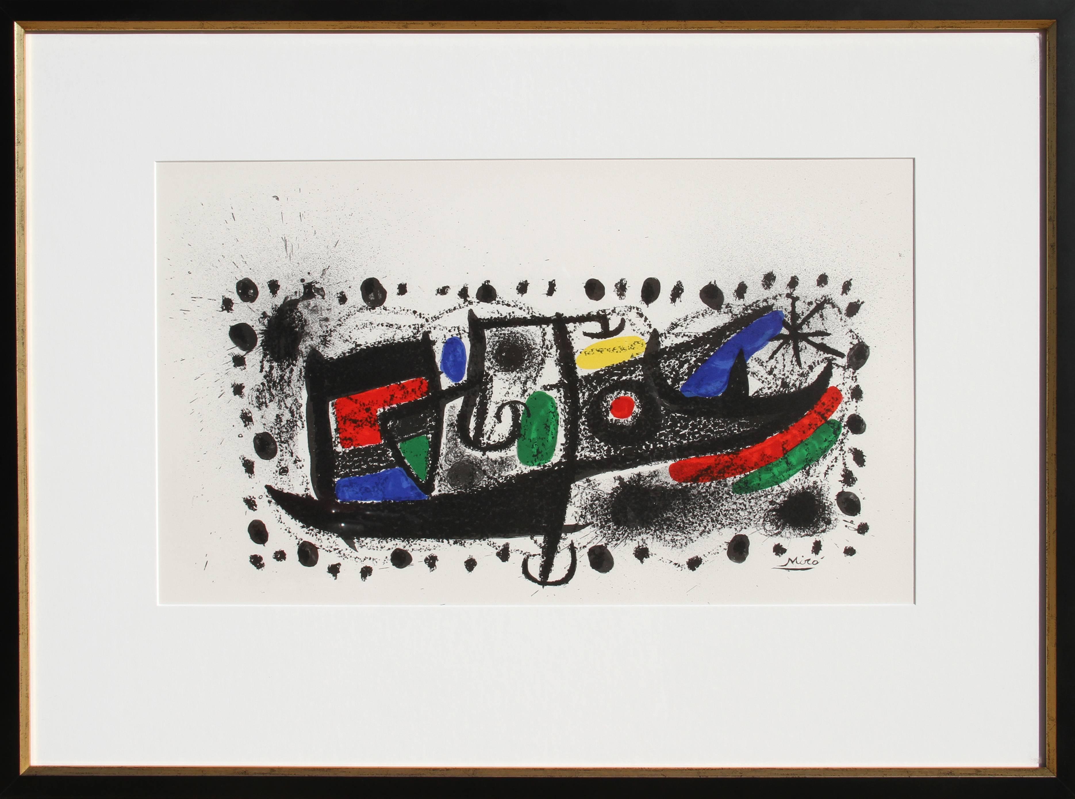 Artist: Joan Miro, Spanish (1893 - 1983)
Title: Joan Miro und Katalonien
Year: 1969
Medium: Lithograph on Arches, signed in the plate
Size: 20 in. x 26 in. (50.8 cm x 66.04 cm)
Frame: 21 x 28.5 inches

Printer: La Poligrafia, S.A.
Publisher: