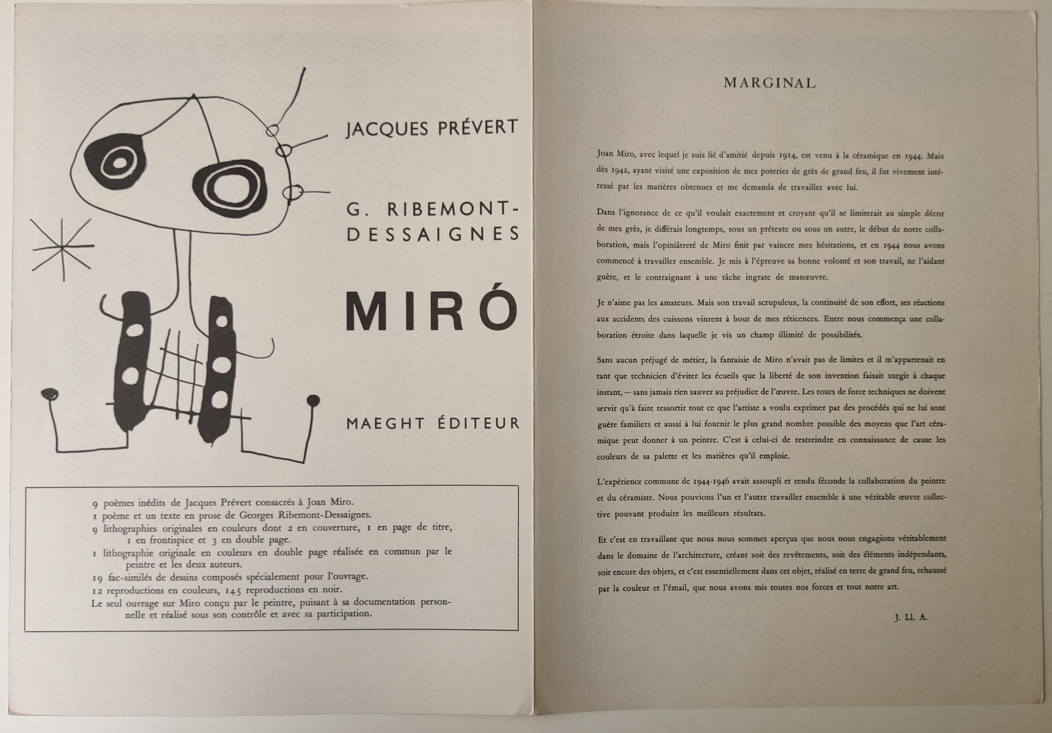 Joan Miró -- Untitled from Derriere le Miroir For Sale 1