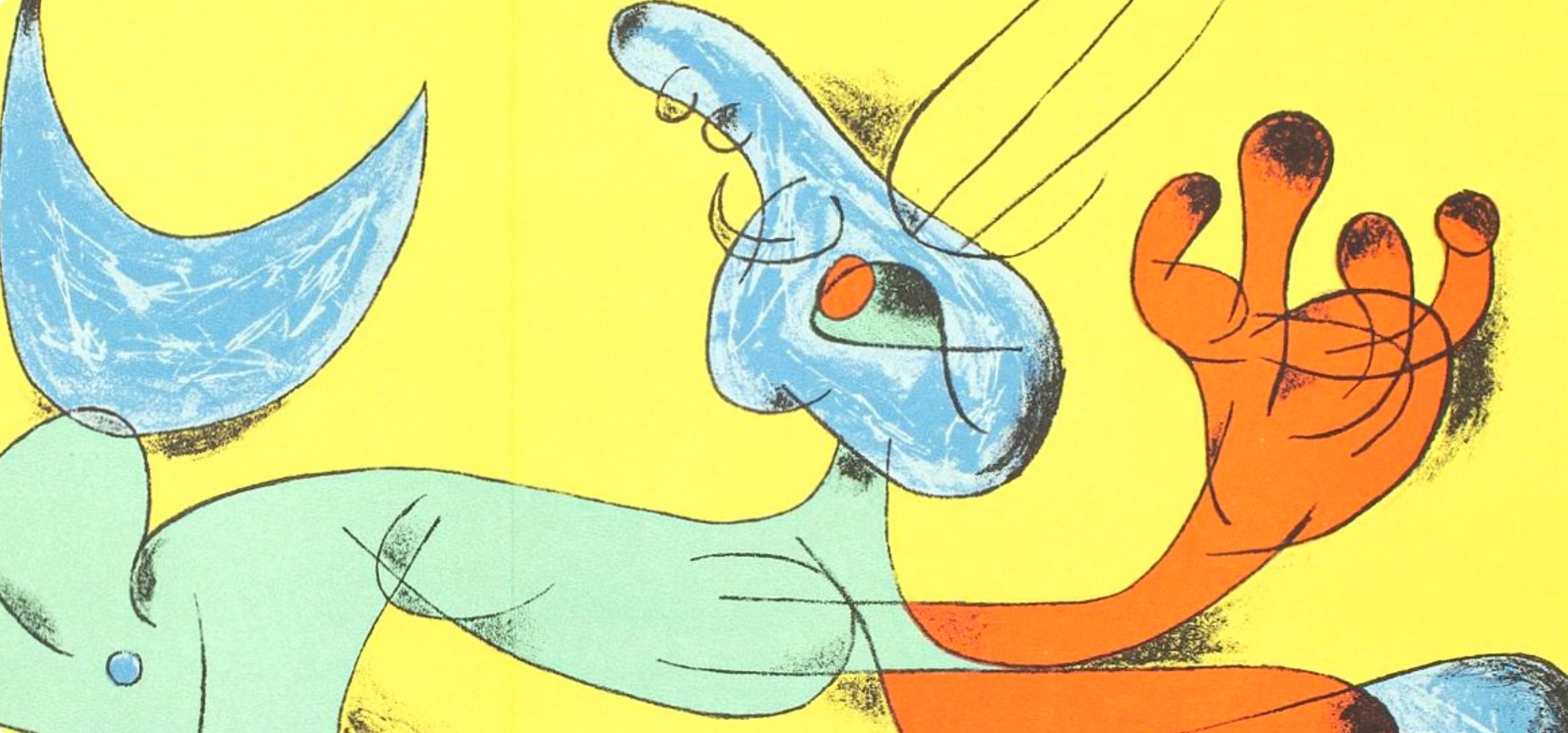 Joan Miro, Untitled, from Joan Miro, 1956 - Yellow Abstract Print by Joan Miró