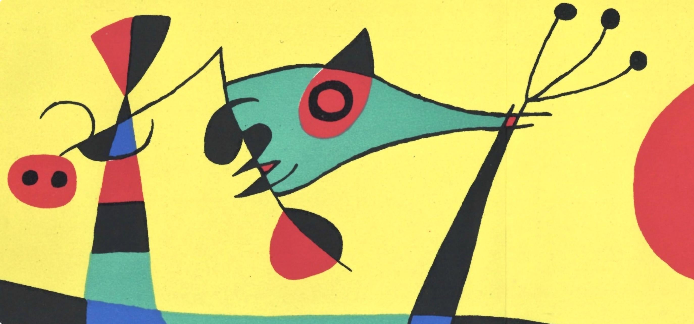 Joan Miro, Untitled, from Joan Miro, 1956 - Orange Abstract Print by Joan Miró