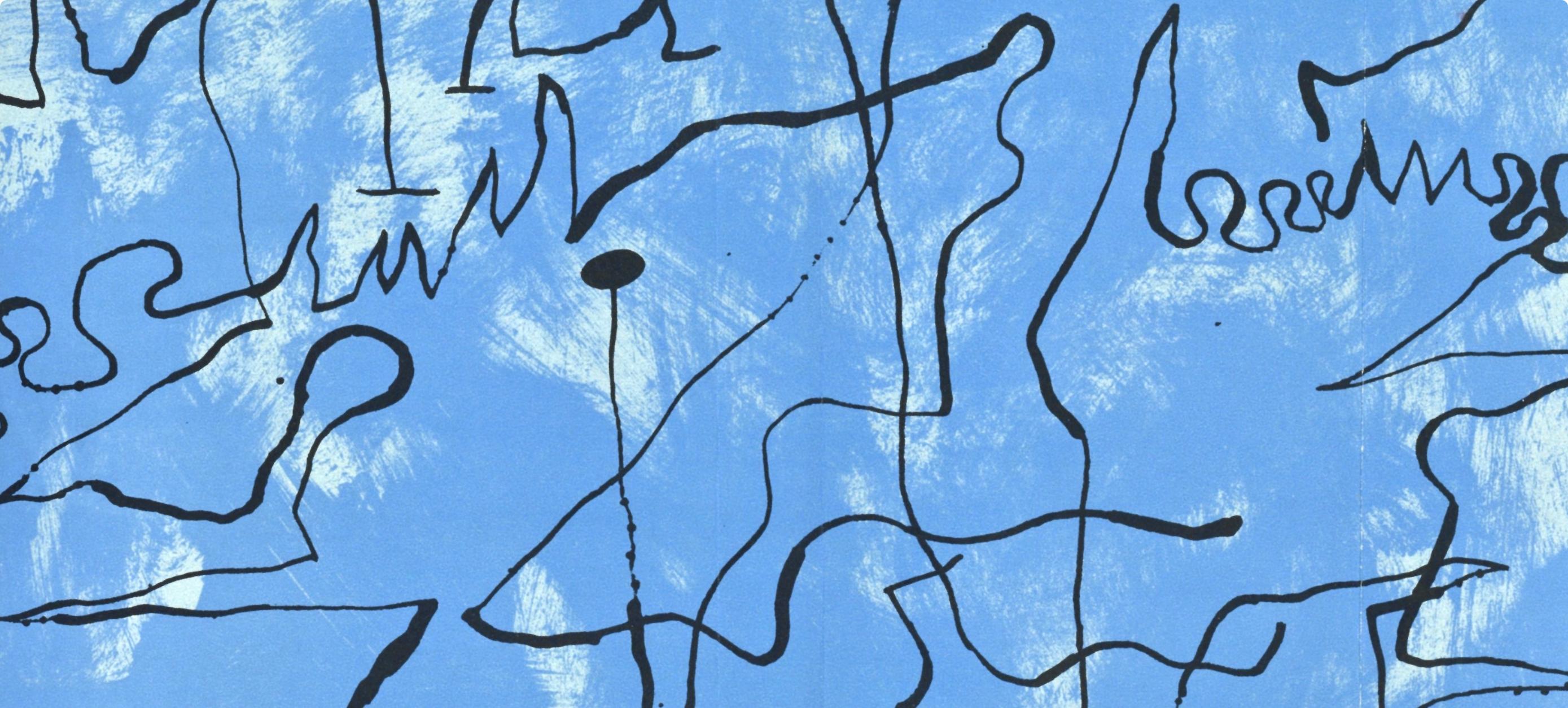 Joan Miro, Untitled, from Joan Miro, 1956 - Blue Figurative Print by Joan Miró