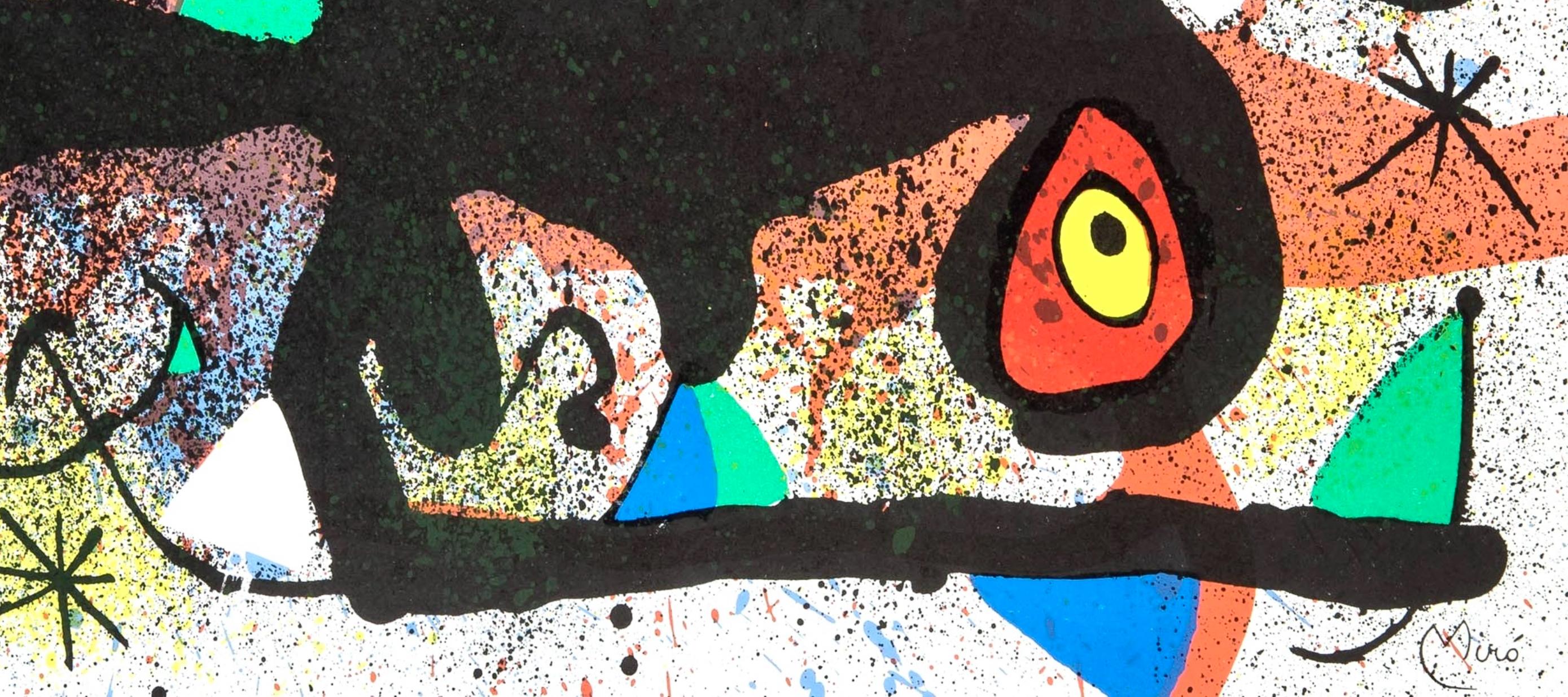 Joan Miro, Untitled, from Miro and Artigas Ceramics, 1974 - Beige Abstract Print by Joan Miró