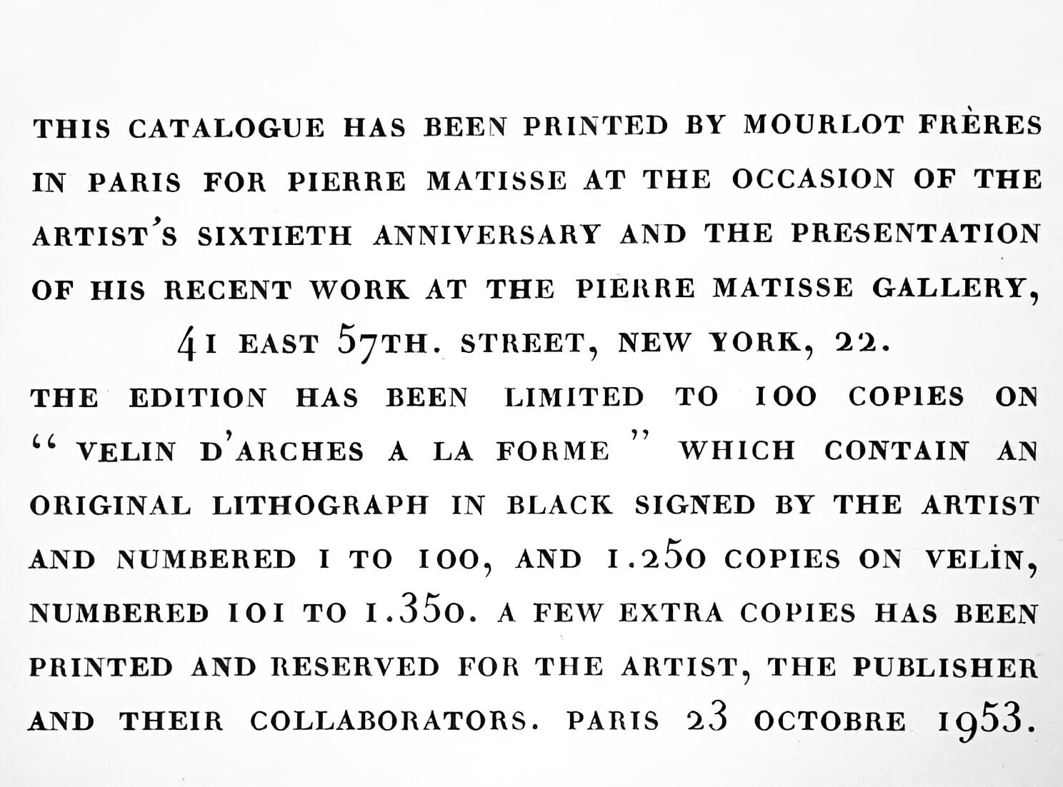 Joan Miro, Untitled, from Miro Recent Paintings, 1953 For Sale 1