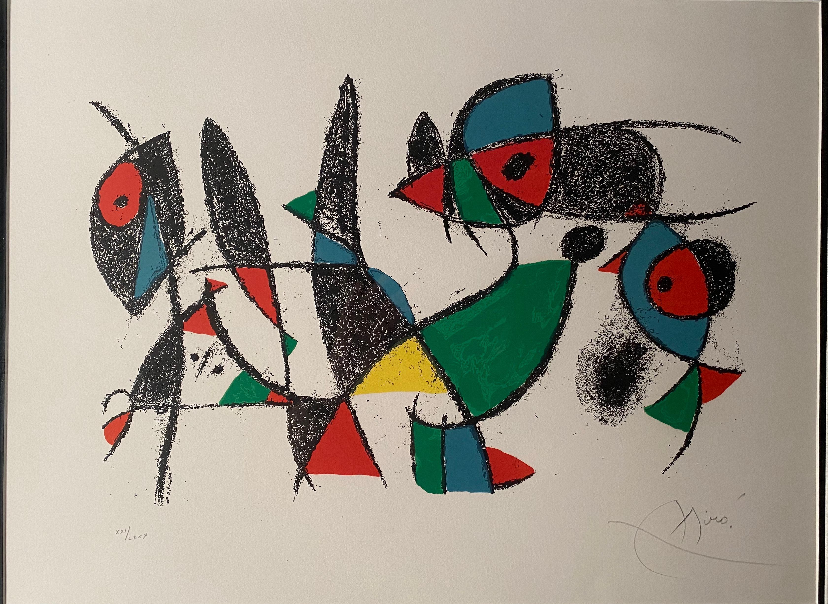 Joan Miró Abstract Print - Joan Miro, "Untitled", hand signed lithograph 