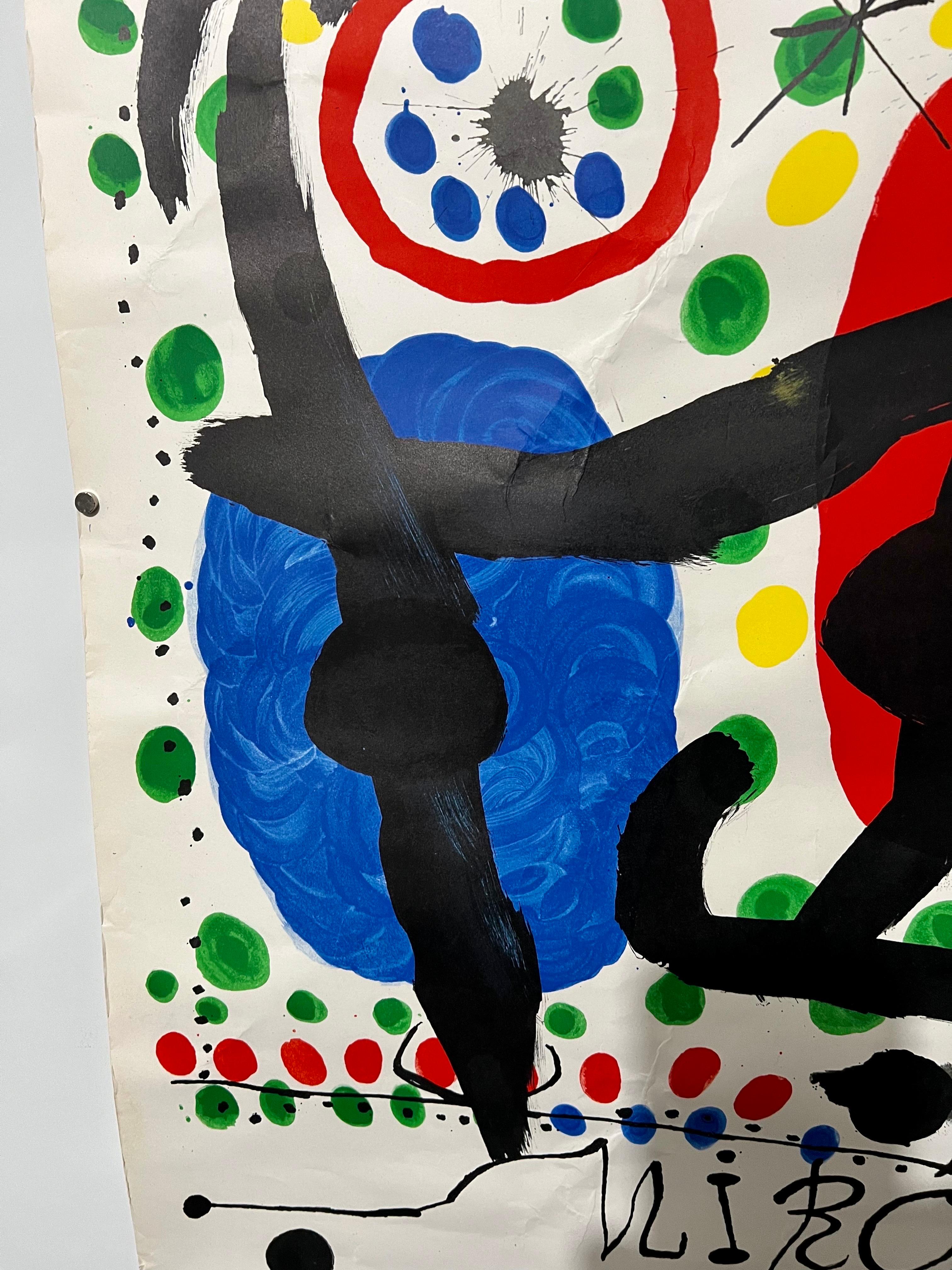 Joan Miro Vintage Surrealist Lithograph Poster Adrien Maeght Marlborough Gallery For Sale 3