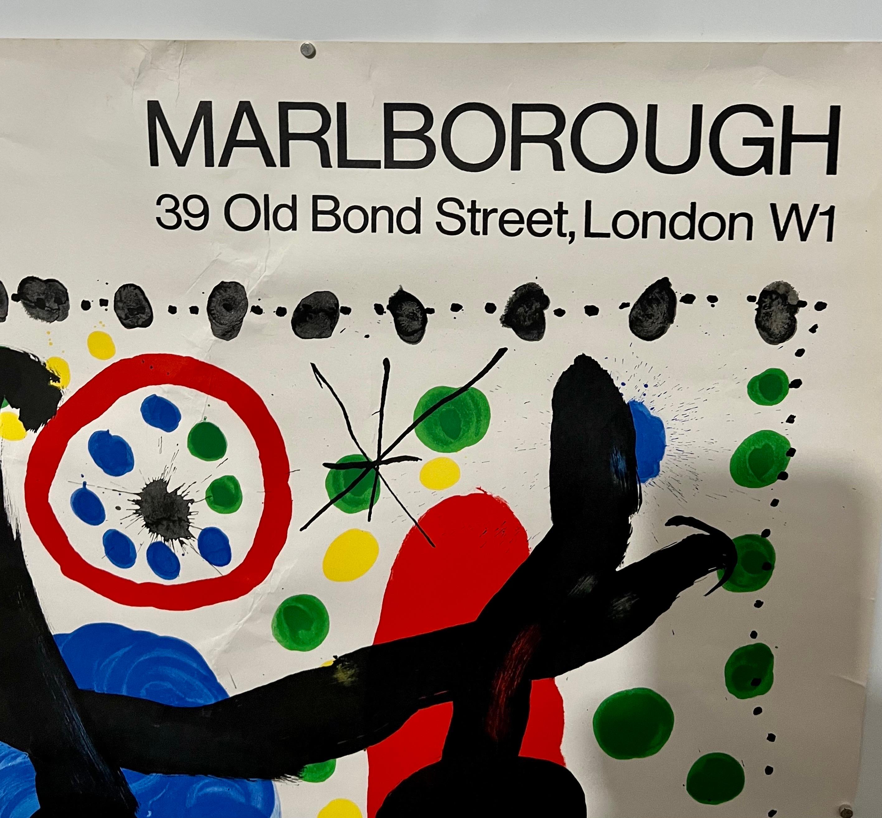 Joan Miro Vintage Surrealist Lithograph Poster Adrien Maeght Marlborough Gallery For Sale 1