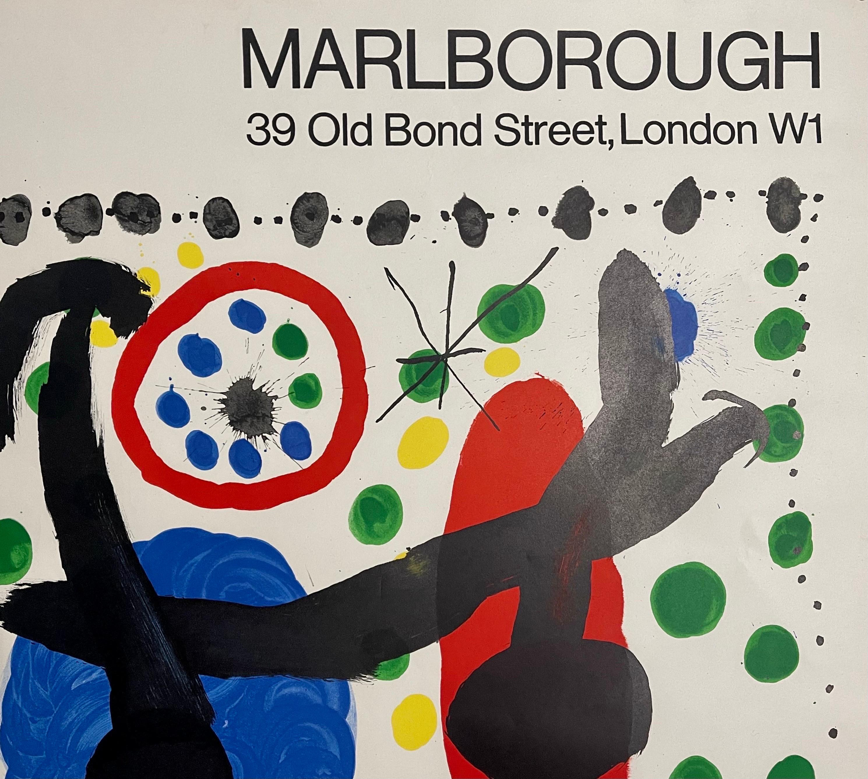 Joan Miro Vintage Surrealist Lithograph Poster Adrien Maeght Paris London Show 1