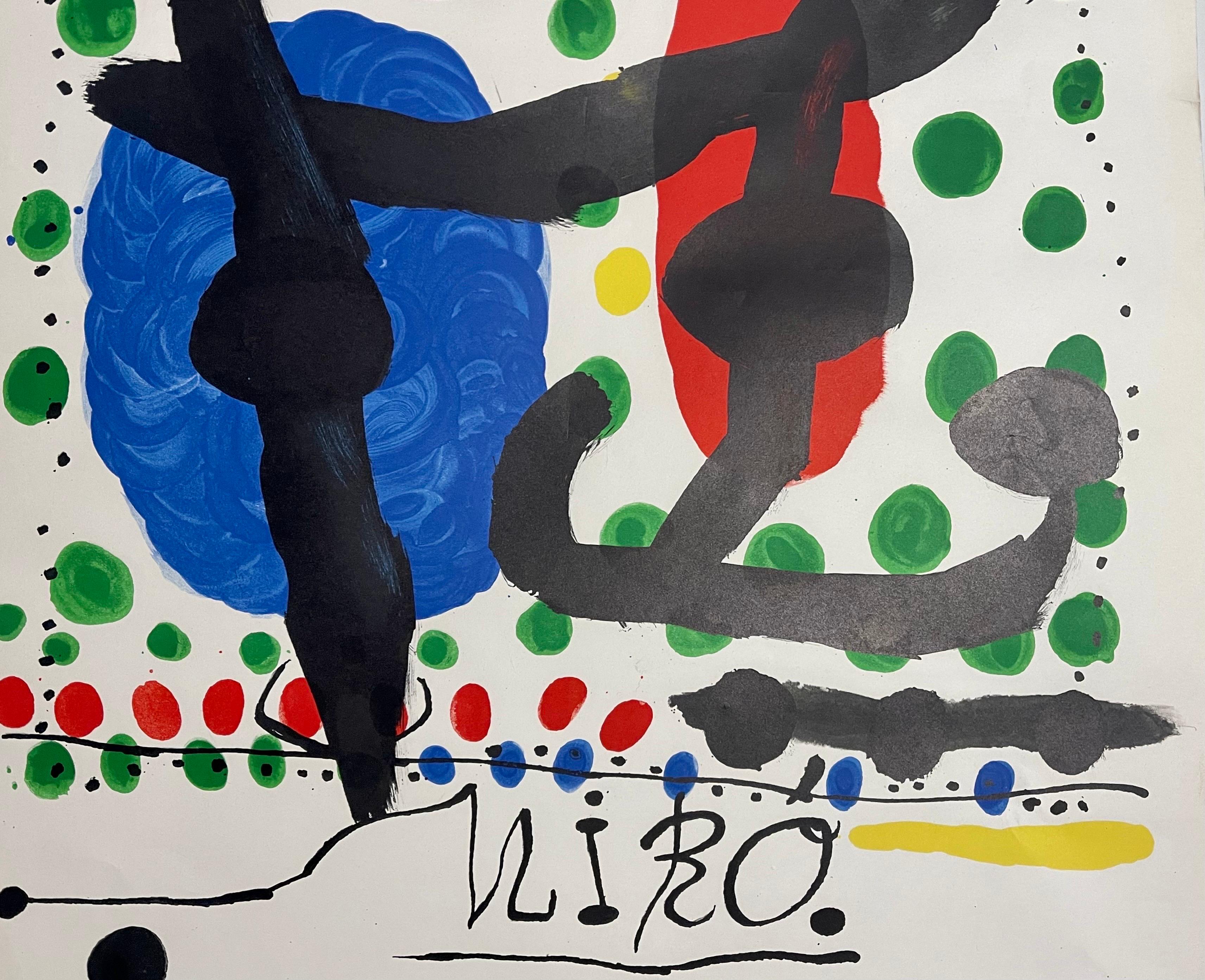 Joan Miro Vintage Surrealist Lithograph Poster Adrien Maeght Paris London Show 3
