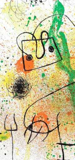 Joan Miro, Woman and Bird in Torment, from Derriere le miroir, 1967