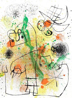 Joan Miro, Femme et oiseau en tourment, extrait de Derriere le Miroir, 1967