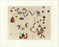 Vintage Joan Miro 'Women and Birds in the Night' 1990- Offset Lithograph