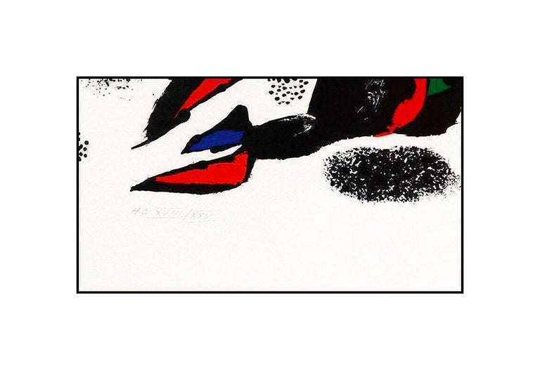 Joan Miro Authentic, Hand Signed and Numbered Lithograph, Professionally Custom Framed and listed with the Submit Best Offer option
Accepting Offers Now:  Up for sale here we have an Extremely Rare lithograph in Color by Joan Miro titled, 