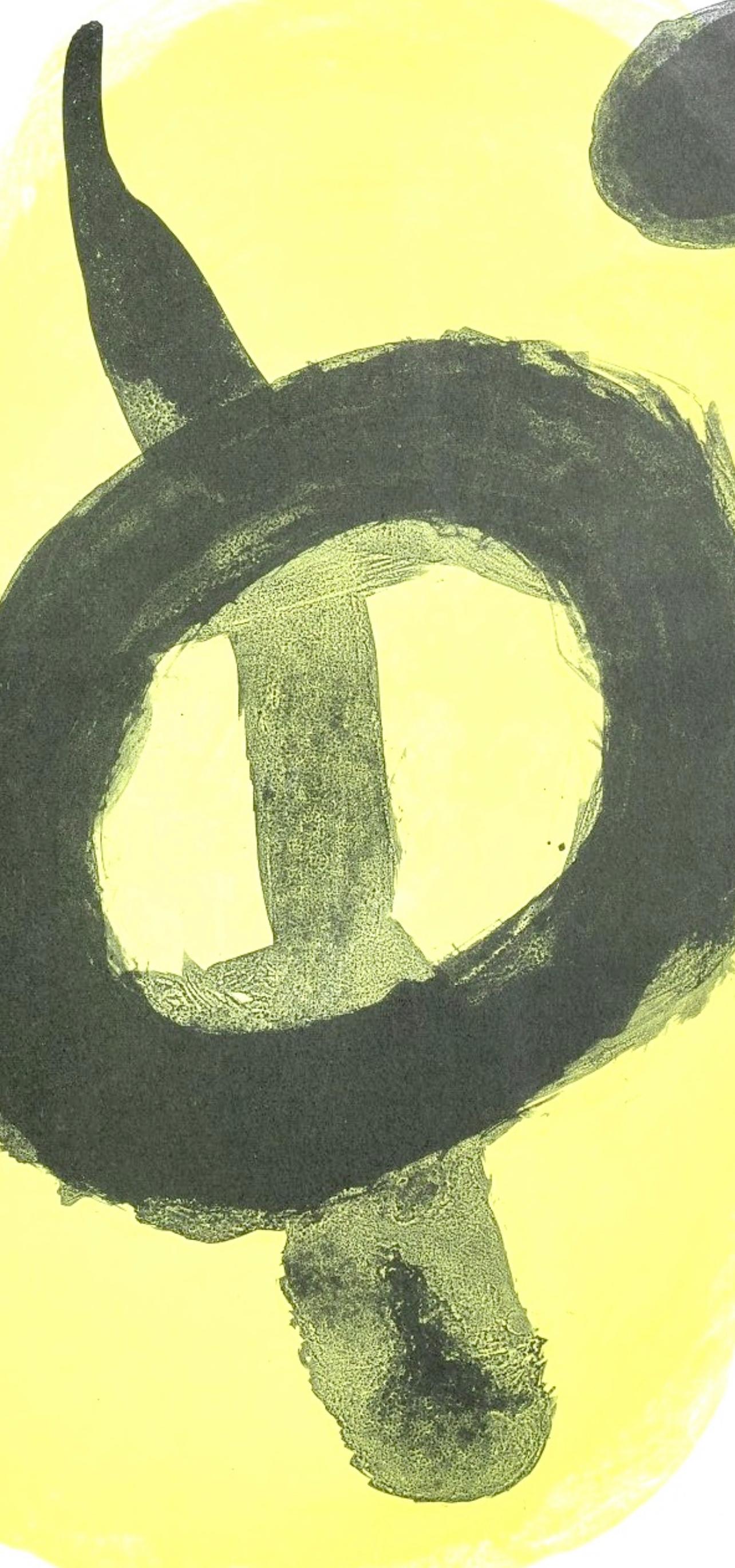 Joan Miro, Jaune et vert, extrait de Derriere le Miroir, 1961 - Surréalisme Print par Joan Miró