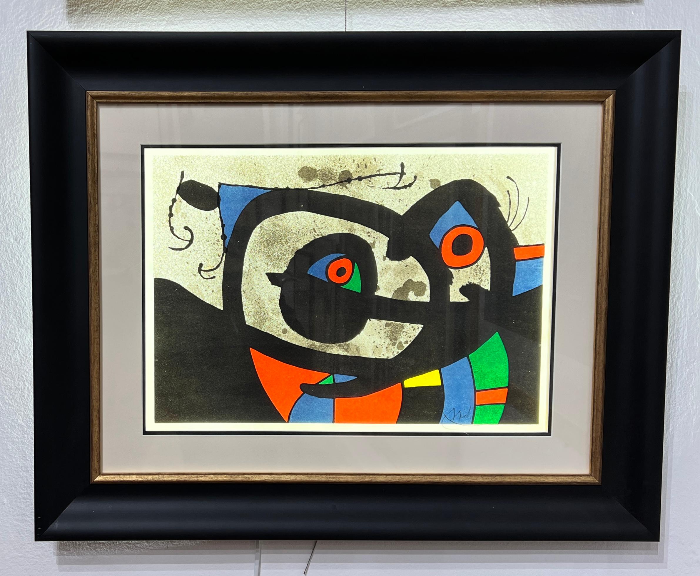 Farblithographie auf Japanpapier, herausgegeben 1971
Limitierte Auflage von 10 Exemplaren auf Japanpapier
Handsigniert von Joan Miró in Bleistift im unteren rechten Rand,
und mit römischen Zahlen VII/X in der unteren linken Ecke