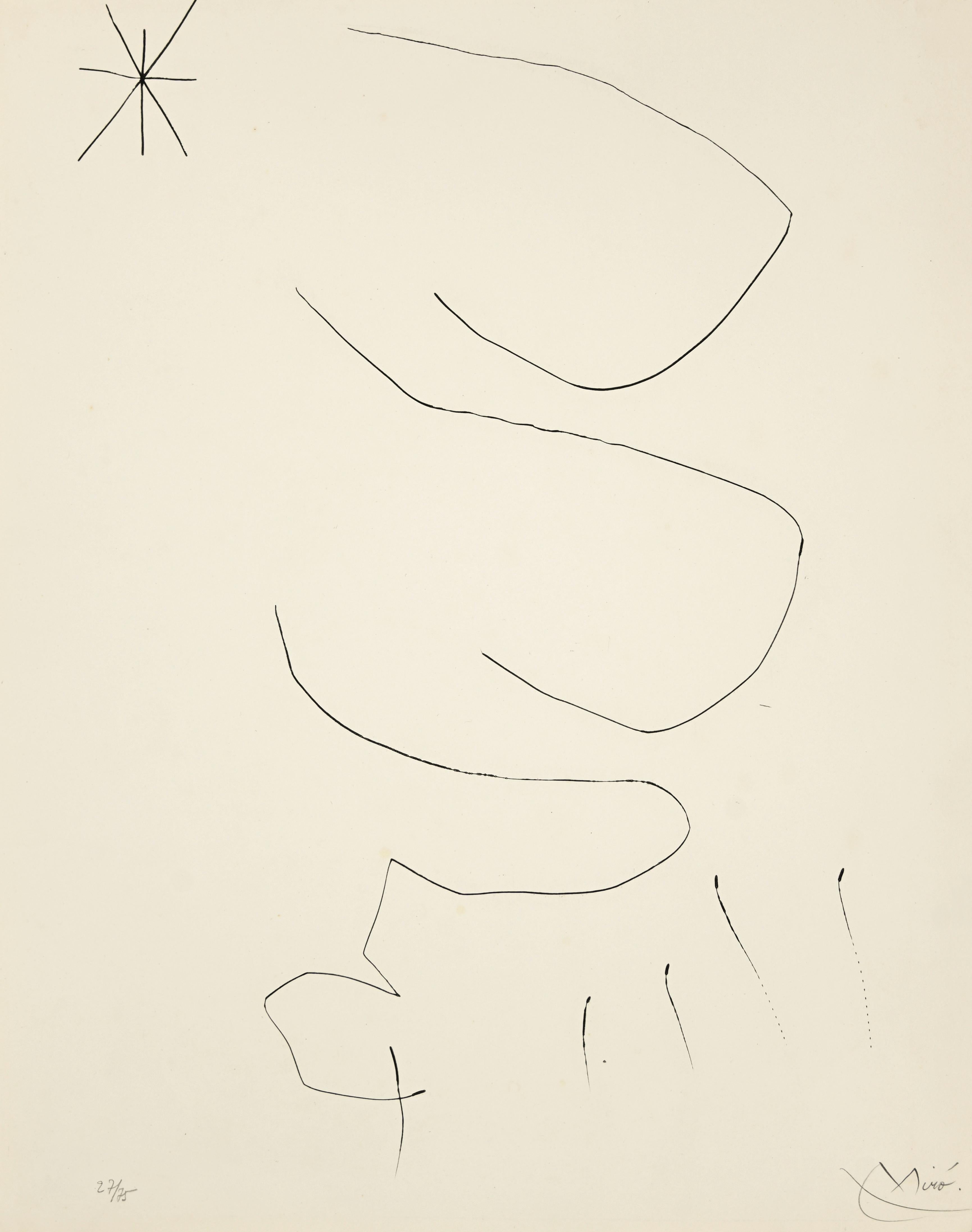 Joan Miró Abstract Print - Journal d'un Graveur - Etching by J. Mirò - 1975