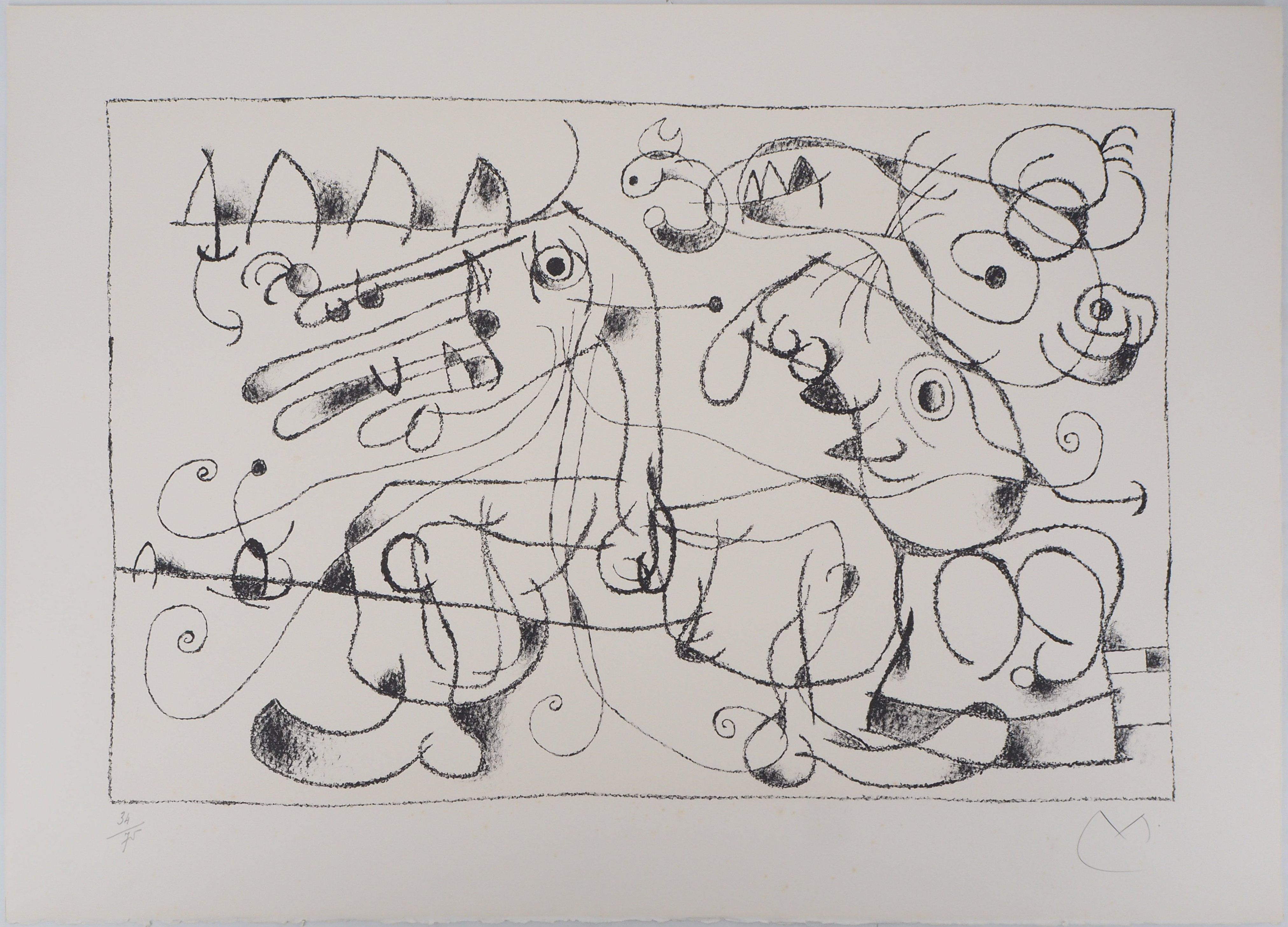 King Ubu VIII - Original lithograph, Handsigned & N° - Print by Joan Miró