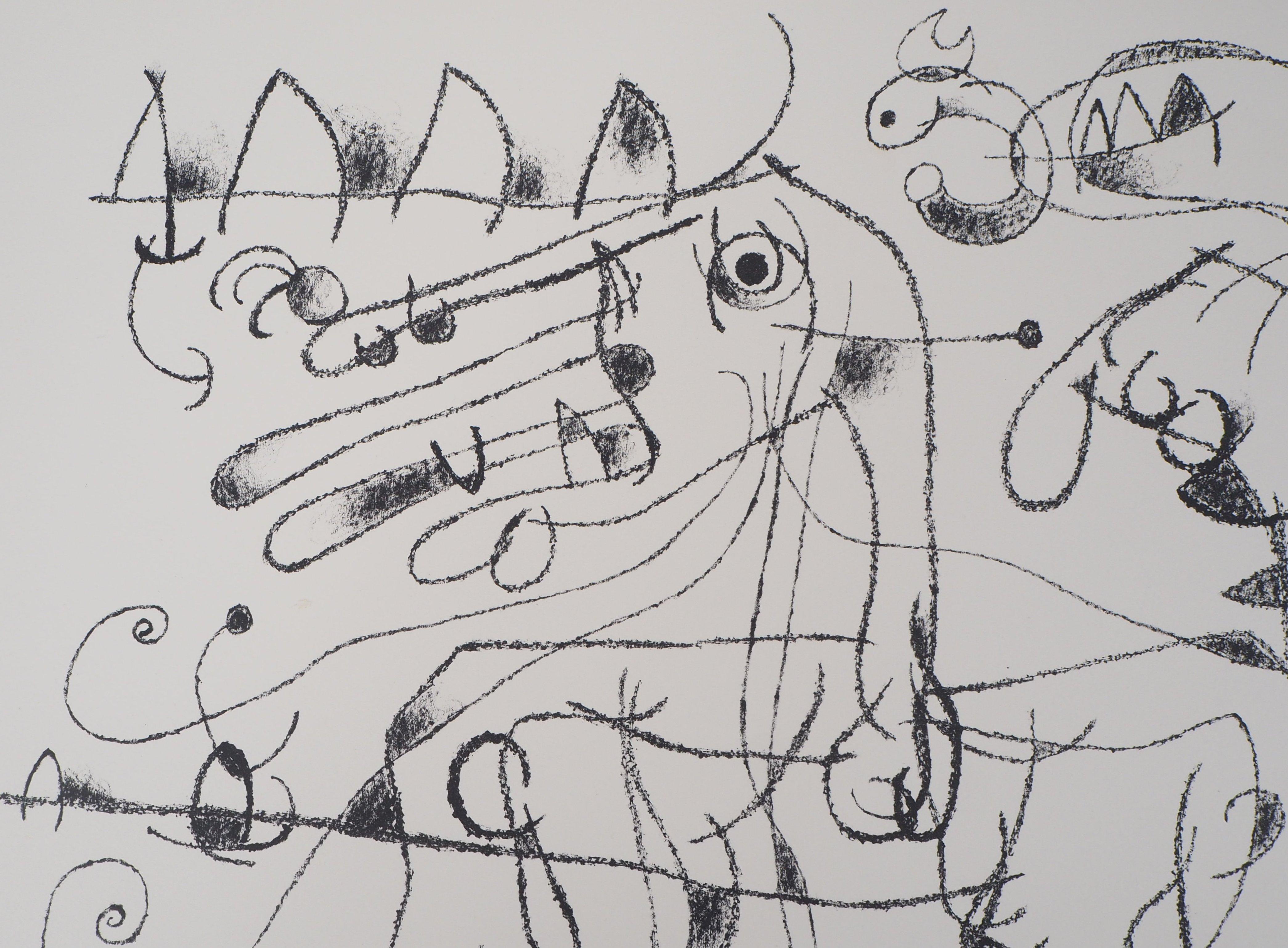 Joan MIRO (1893-1983)
King Ubu VIII, 1966

Original lithograph
Handsigned in pencil
Numbered / 75 copies
On Arches vellum 54 x 74.5 cm (c. 21.3 x 29.3 inches)

REFERENCES : Catalog raisonne Mourlot - Maeght #481

Very good condition, minor defects