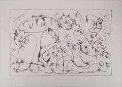 King Ubu XI : Cat Looking at the Moon - Original lithograph, Handsigned & N°