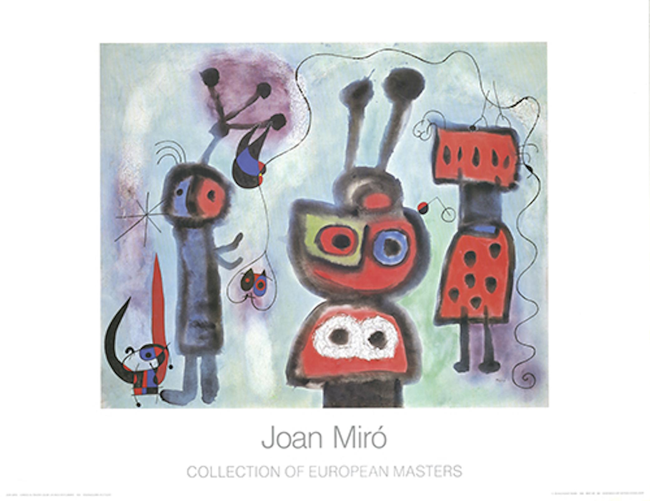L'Oiseau Au Regard Calme Les Ailes En Flammes – Print von Joan Miró