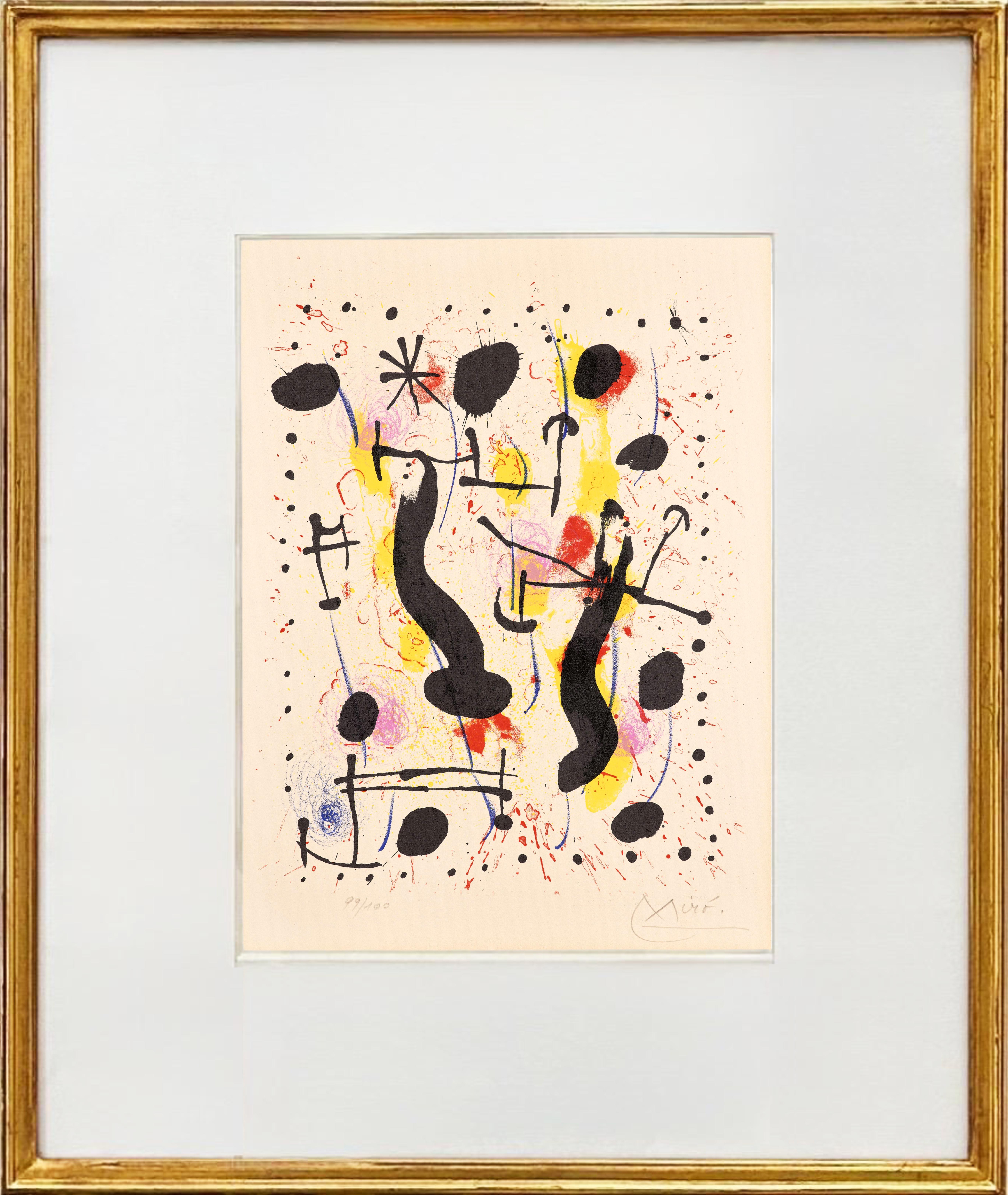 « La Bauge du Sanglier », lithographie, surréaliste, signée, 1967, encadrée