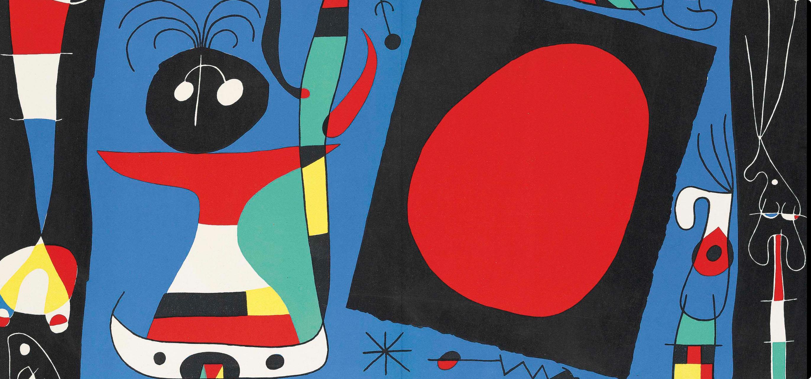 La femme au miroir (Cramer 35; Mourlot 242), Derrière le miroir - Print by Joan Miró