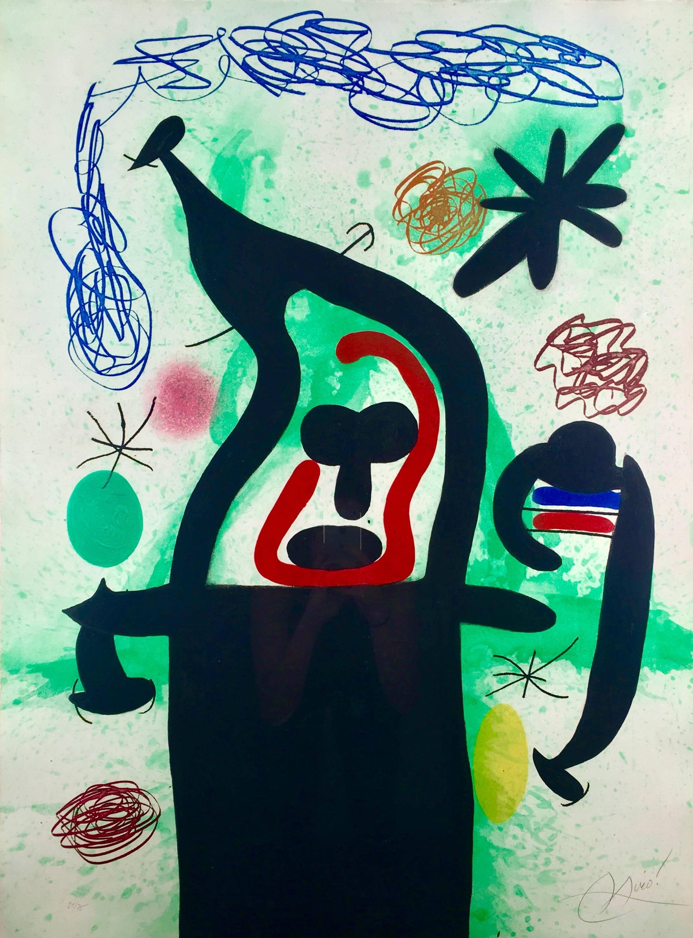Joan Miró Abstract Print - Joan Miro, La Harpie, etching