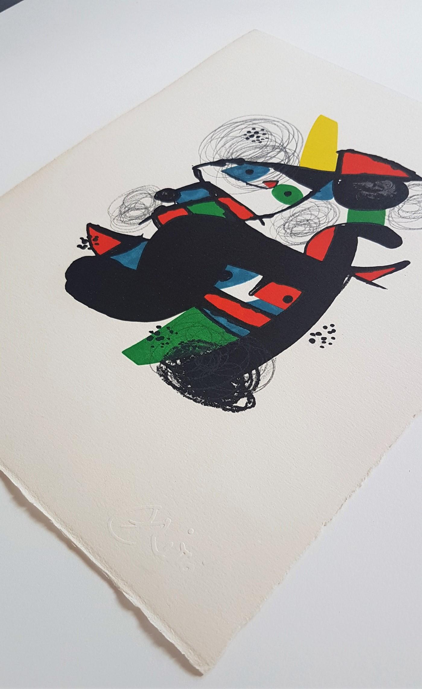 La Mélodie Acide - 11 - Gray Figurative Print by Joan Miró