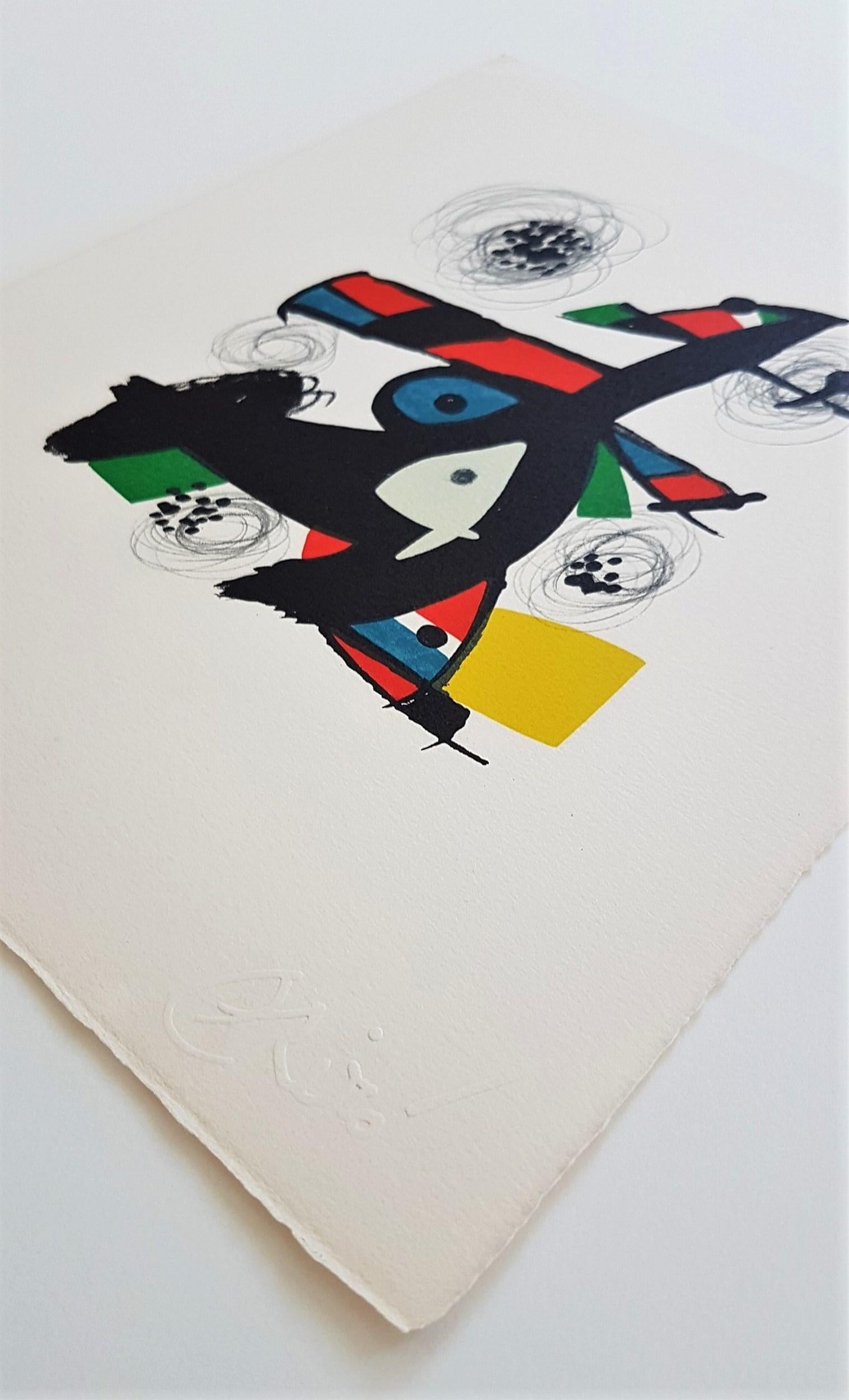 La Mélodie Acide - 5 (Surrealism, Colorful, Modern, ~26% OFF LIMITED TIME ONLY) - Gray Figurative Print by Joan Miró