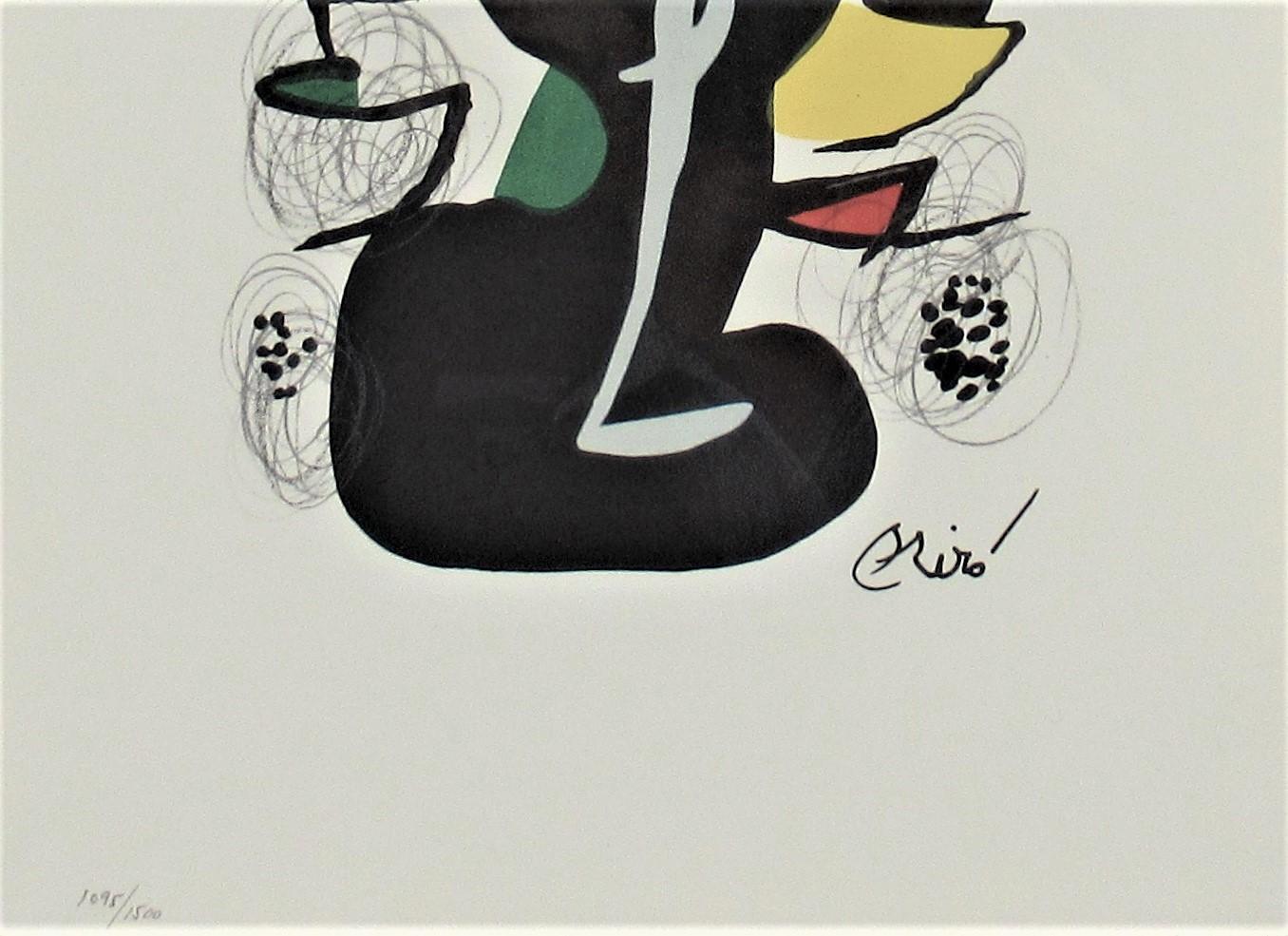 La Melodie Acide (Grau), Abstract Print, von Joan Miró