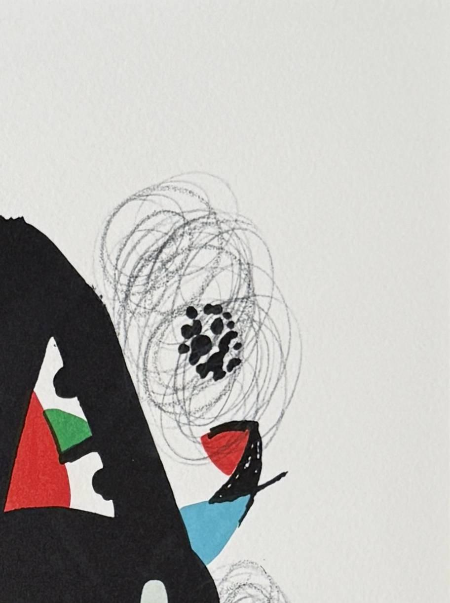 La Mélodie Acide, Planche IX - Gray Print by Joan Miró