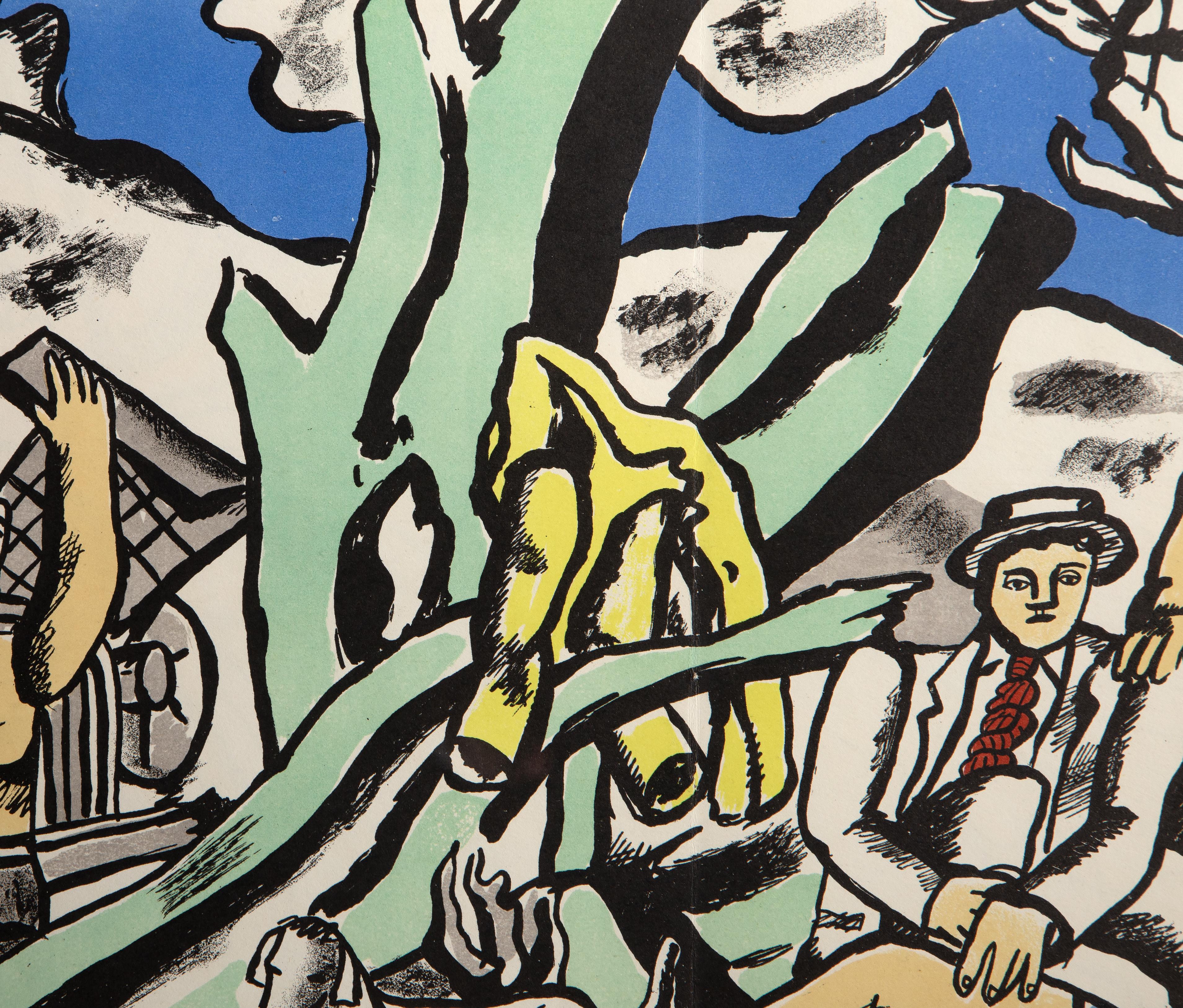 La Partie de Campagne 2, Lithograph by Fernand Leger 1952 - Print by Joan Miró