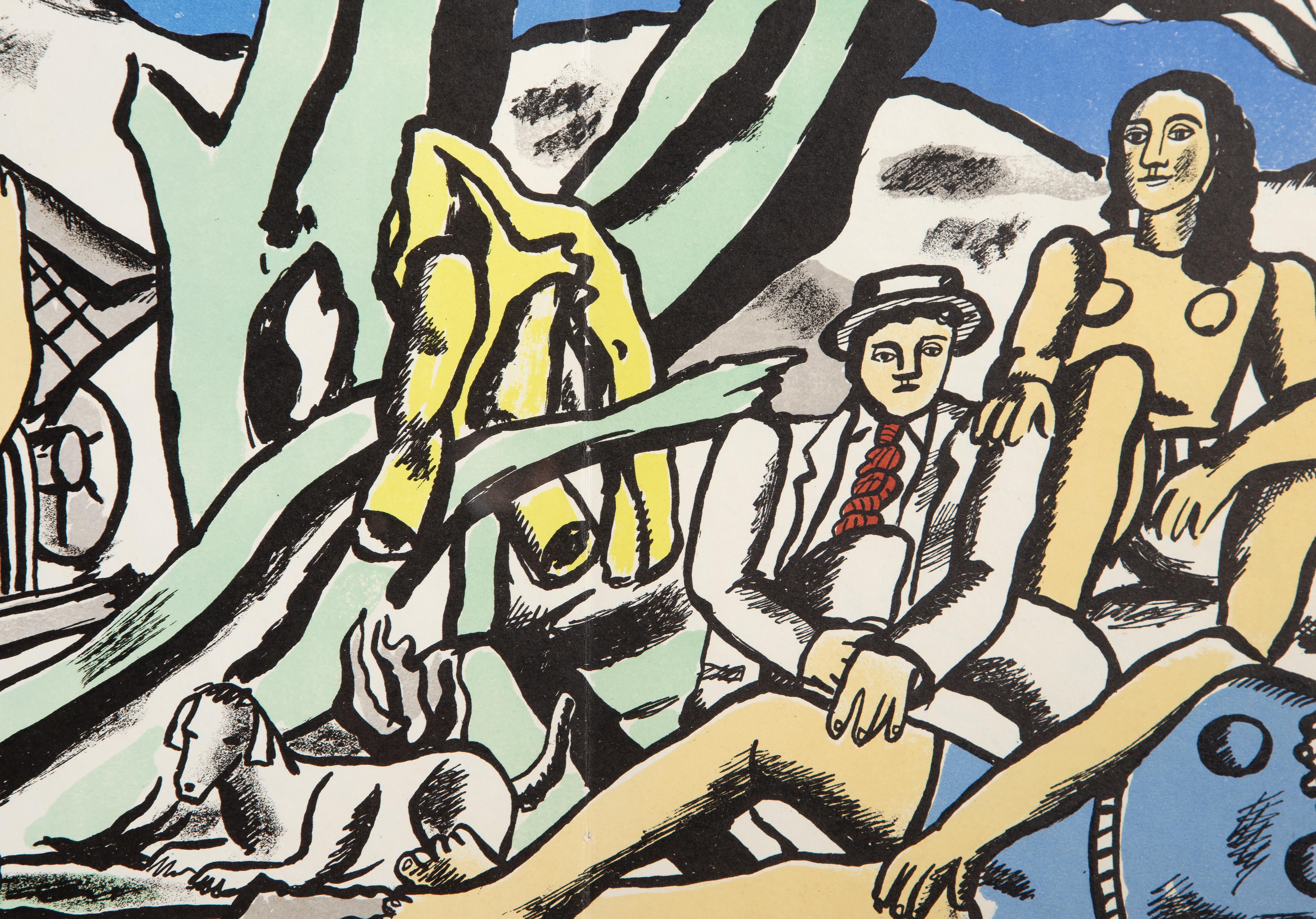 La Partie de Campagne 2, Lithograph by Fernand Leger 1952 - Modern Print by Joan Miró