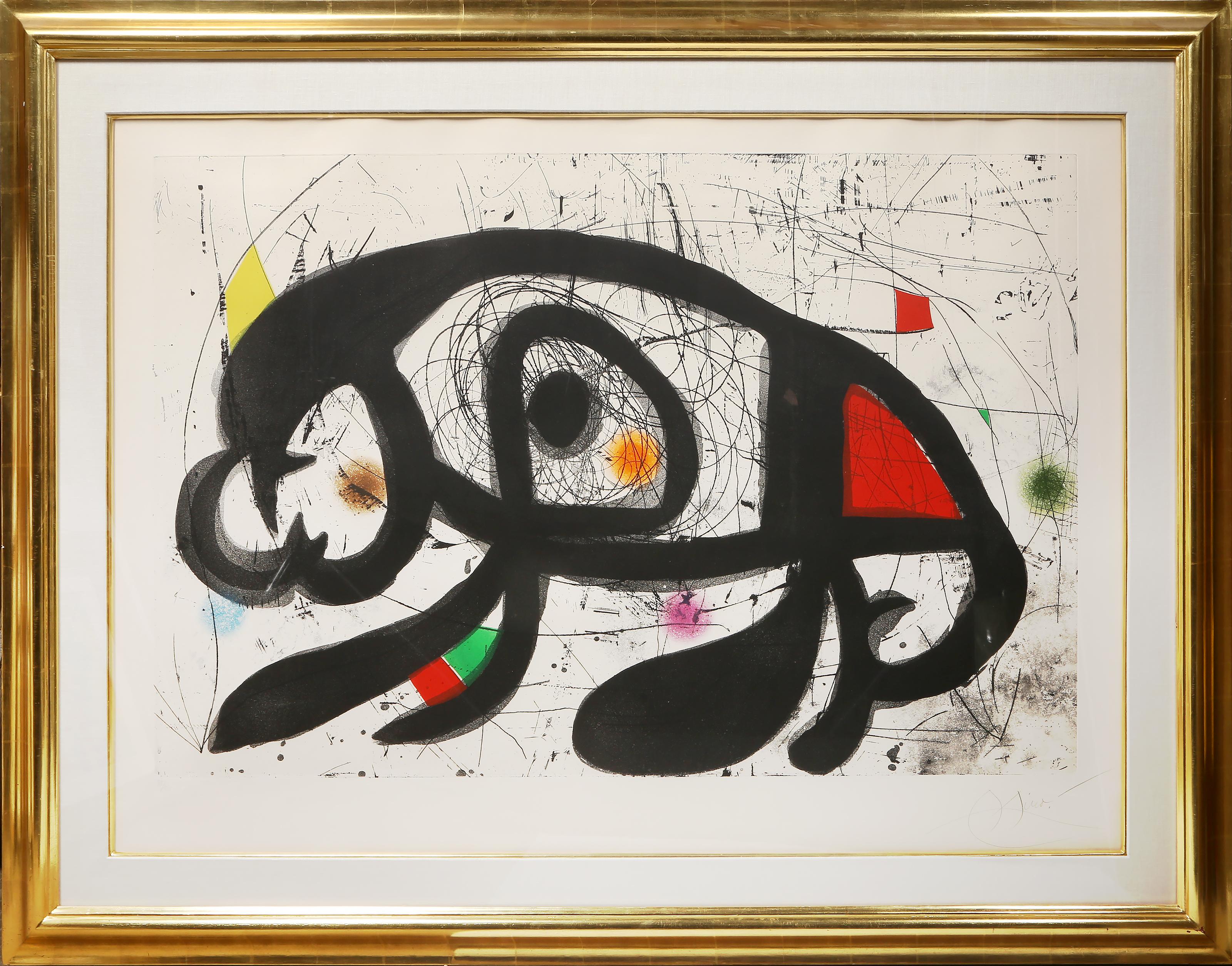 La Taupe Hilare, grande gravure abstraite moderne signée par Joan Miro